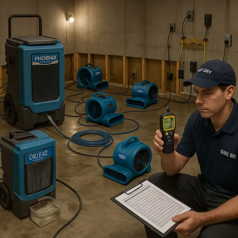 Structural Drying and Dehumidification process in Chauvin, LA